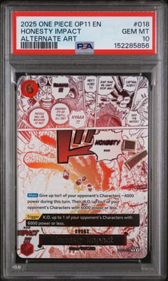 2025 One Piece Op11-A Fist of Divine Speed Honesty Impact Alternate Art #018 PSA 10