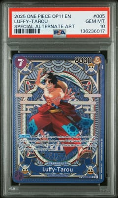 2025 One Piece Op11-A Fist of Divine Speed Luffy-Tarou Special Alternate Art #005 PSA 10