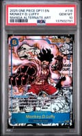 2025 One Piece Op11-A Fist of Divine Speed Monkey D. Luffy Manga Alternate Art #118 PSA 10