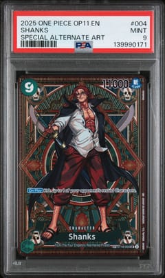 2025 One Piece Op11-A Fist of Divine Speed Shanks Special Alternate Art #004 PSA 9