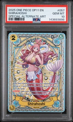 2025 One Piece Op11-A Fist of Divine Speed Shirahoshi Special Alternate Art #057 PSA 10