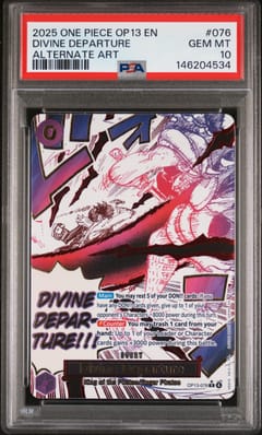2025 One Piece Op13-Carrying on His Will Divine Departure Alternate Art #076 PSA 10