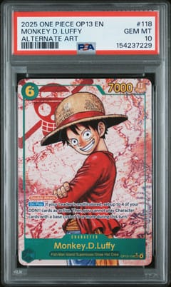 2025 One Piece Op13-Carrying on His Will Monkey D. Luffy Alternate Art #118 PSA 10