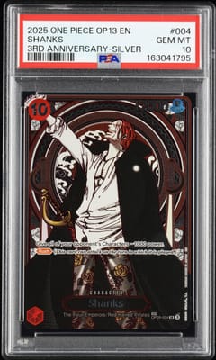 2025 One Piece Op13-Carrying on His Will Shanks 3rd Anniversary-Silver #004 PSA 10
