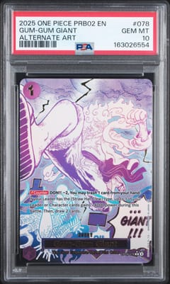 2025 One Piece Prb02-Premium Booster -One Piece Card the Best- Vol.2 Gum-Gum Giant Alternate Art #078 PSA 10