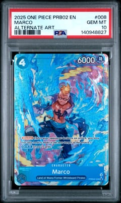 2025 One Piece Prb02-Premium Booster -One Piece Card the Best- Vol.2 Marco Alternate Art #008 PSA 10