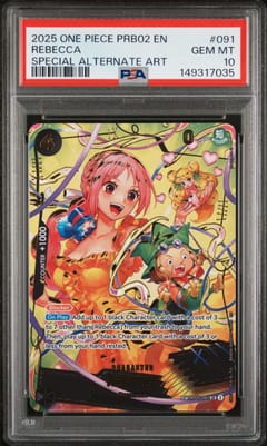 2025 One Piece Prb02-Premium Booster -One Piece Card the Best- Vol.2 Rebecca Special Alternate Art #091 PSA 10