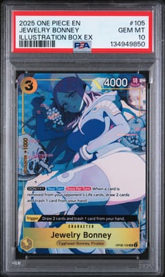 2025 One Piece Promos Jewelry Bonney Illustration Box Ex #105 PSA 10
