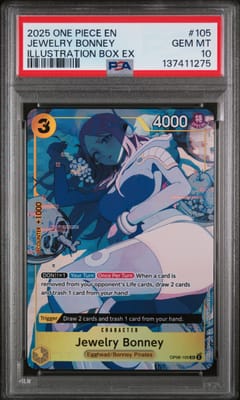 2025 One Piece Promos Jewelry Bonney Illustration Box Ex #105 PSA 10