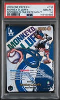 2025 One Piece Promos Monkey D. Luffy Dodgers X One Piece Night #010 PSA 10