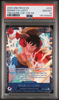 2025 One Piece Promos Monkey D. Luffy Treasure Cup-Top 64 #015 PSA 10