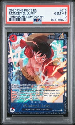 2025 One Piece Promos Monkey D. Luffy Treasure Cup-Top 64 #015 PSA 10