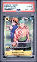 2025 One Piece Promos Roronoa Zoro Set Sail Event #113 PSA 10