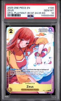 2025 One Piece Promos Zeus Official Playmat -Bandai Card Games Fest 24-25 Edition- #106 PSA 10