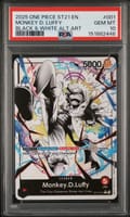 2025 One Piece Starter Deck St21-Ex Gear 5 Monkey D. Luffy Black & White Alternate Art #001 PSA 10