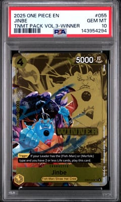 2025 One Piece Tournament Pack Vol.3 Jinbe Winner #055 PSA 10