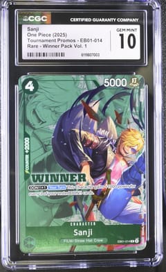 2025 One Piece Tournament Promos Sanji Winner Pack Vol.1 #EB01-014 CGC 10