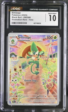 2025 Pokemon Black Bolt Simisage Illustration Rare Holo #090/086 CGC 10