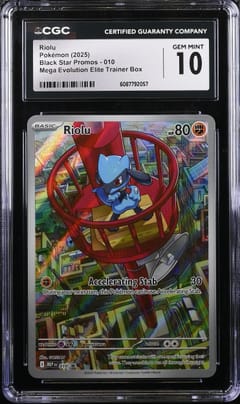 2025 Pokemon Black Star Promos - Mega Evolution MEP EN Riolu Mega Evolution Elite Trainer Box (Holo) #010 CGC 10