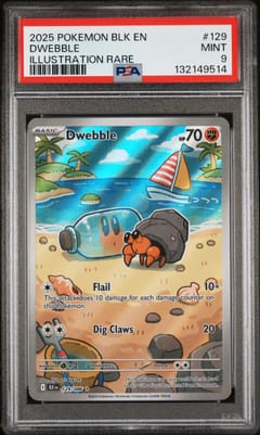 2025 Pokemon Blk En-Black Bolt Dwebble Illustration Rare #129 PSA 9