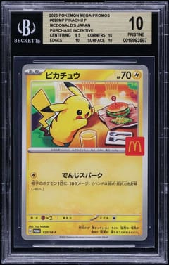 2025 Pokemon Card Game MEGA Promos Japanese Pikachu P/(McDonald's Japan Purchase Incentive (August 9 - 11, 2025)) #020MP BGS 10 P