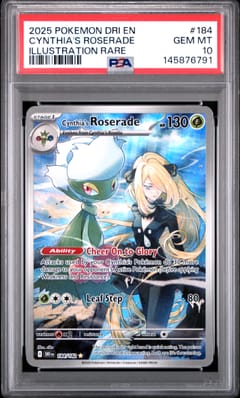 2025 Pokemon Dri En-Destined Rivals Cynthia's Roserade Illustration Rare #184 PSA 10