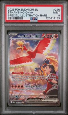 2025 Pokemon Dri En-Destined Rivals Ethan's Ho-Oh Ex Special Illustration Rare #230 PSA 9