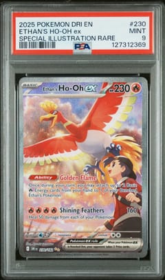 2025 Pokemon Dri En-Destined Rivals Ethan's Ho-Oh Ex Special Illustration Rare #230 PSA 9