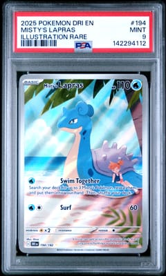 2025 Pokemon Dri En-Destined Rivals Misty's Lapras Illustration Rare #194 PSA 9