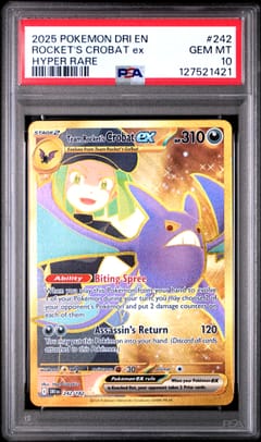 2025 Pokemon Dri En-Destined Rivals Rocket's Crobat Ex Hyper Rare #242 PSA 10