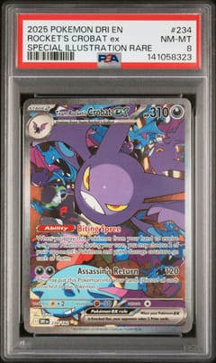 2025 Pokemon Dri En-Destined Rivals Rocket's Crobat Ex Special Illustration Rare #234 PSA 8