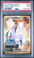 2025 Pokemon Dri En-Destined Rivals Rocket's Mewtwo Ex Hyper Rare #240 PSA 9