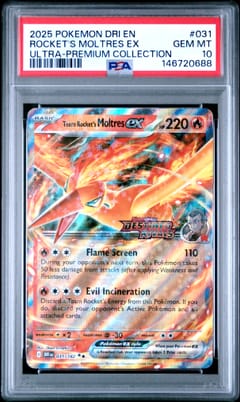 2025 Pokemon Dri En-Destined Rivals Team Rocket's Moltres Ex Team Rocket's Moltres Ex Ultra-Premium Collection #031 PSA 10