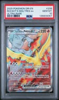 2025 Pokemon Dri En-Destined Rivals Team Rocket's Moltres Ex Ultra Rare #208 PSA 10