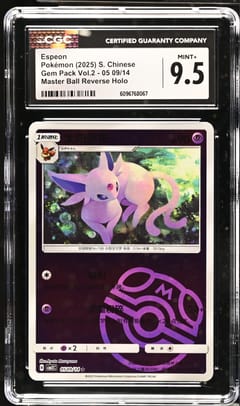 2025 Pokemon Gem Pack Volume 2 - CBB2C Simplified Chinese Espeon Master Ball Reverse Holo #05 09/14 CGC 9.5