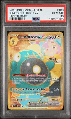 2025 Pokemon Jtg En-Journey Together Iono's Bellibolt Ex Hyper Rare #188 PSA 10