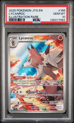 2025 Pokemon Jtg En-Journey Together Lycanroc Illustration Rare #166 PSA 10