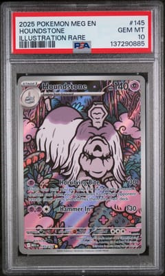 2025 Pokemon Meg En-Mega Evolution Houndstone Illustration Rare #145 PSA 10