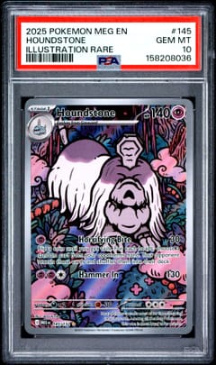 2025 Pokemon Meg En-Mega Evolution Houndstone Illustration Rare #145 PSA 10