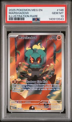 2025 Pokemon Meg En-Mega Evolution Marshadow Illustration Rare #146 PSA 10