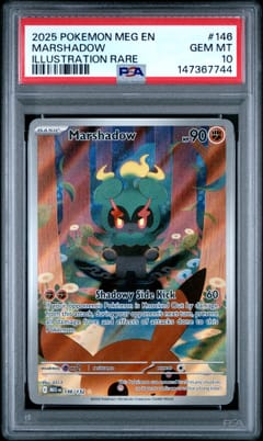 2025 Pokemon Meg En-Mega Evolution Marshadow Illustration Rare #146 PSA 10