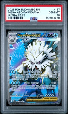 2025 Pokemon Meg En-Mega Evolution Mega Abomasnow Ex Ultra Rare #157 PSA 10