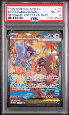 2025 Pokemon Meg En-Mega Evolution Mega Kangaskhan Ex Special Illustration Rare #182 PSA 8
