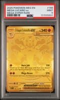 2025 Pokemon Meg En-Mega Evolution Mega Lucario Ex Mega Hyper Rare #188 PSA 9