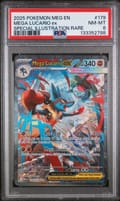 2025 Pokemon Meg En-Mega Evolution Mega Lucario Ex Special Illustration Rare #179 PSA 8