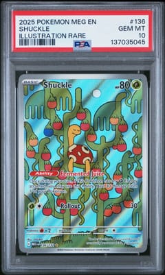 2025 Pokemon Meg En-Mega Evolution Shuckle Illustration Rare #136 PSA 10