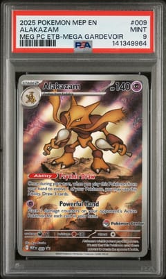 2025 Pokemon Mep En-Me Black Star Promo Alakazam Mega Evolution Pokemon Center Elite Trainer Box-Mega Gardevoir #009 PSA 9