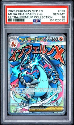 2025 Pokemon Mep En-Me Black Star Promo Mega Charizard X Ex Mega Charizard X Ex Ultra-Premium Collection #023 PSA 10
