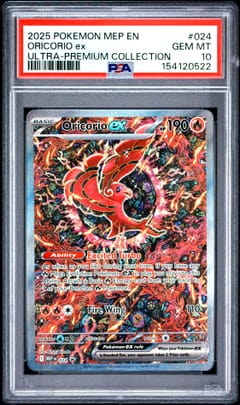 2025 Pokemon Mep En-Me Black Star Promo Oricorio Ex Mega Charizard X Ex Ultra-Premium Collection #024 PSA 10