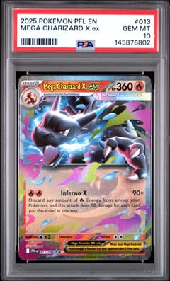 2025 Pokemon Pfl En-Phantasmal Flames Mega Charizard X Ex #013 PSA 10